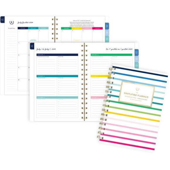AT-A-GLANCE 2024-2025 Emily Ley Happy Stripe Weekly/Monthly Academic Planner - Picture 4 of 4